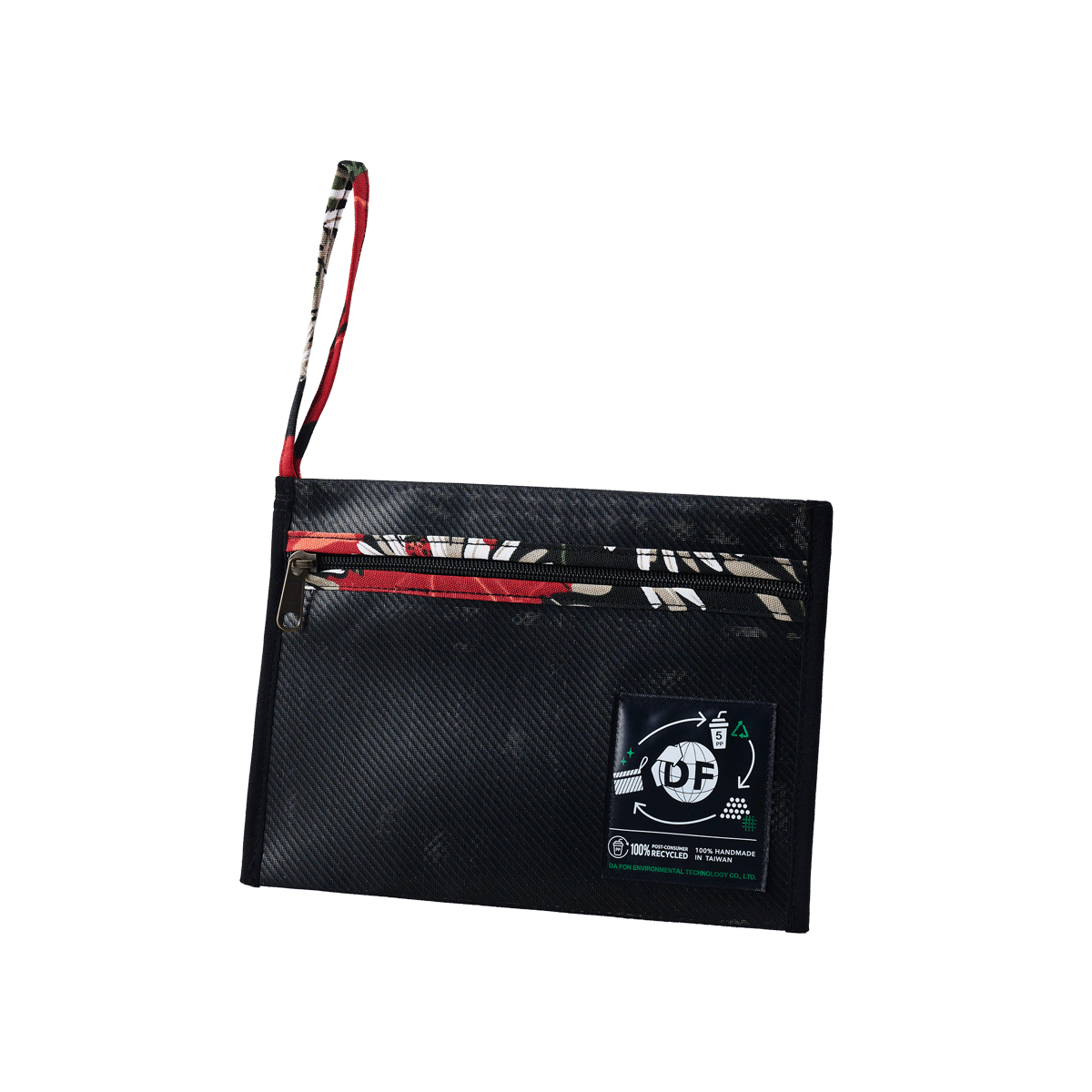 大豐環保再生PP文具收納包,無底袋設計,100% 再生 PP 材質,適合學生與辦公使用。|Eco-friendly pencil case made from 100% recycled PP by Da Fon Environmental.